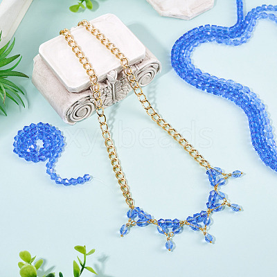 4 Strands 4 Styles Transparent Glass Beads Strands EGLA-TADJ0001-01-1