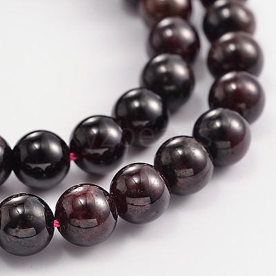 Natural Garnet Round Bead Strands G-L362-18-1
