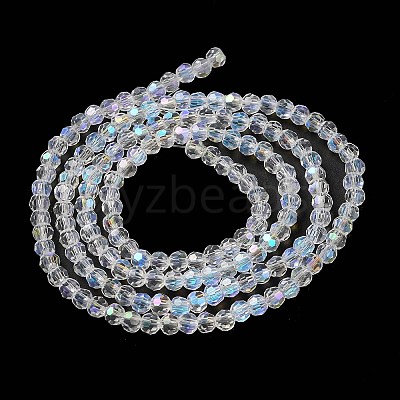Electroplate Transparent Glass Beads Strands EGLA-A035-T3mm-L19-1