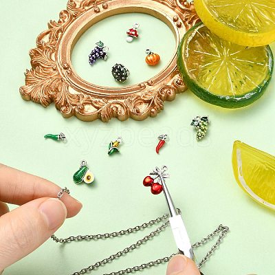 10Pcs 10 Styles Alloy Enamel Charms FIND-CJ0005-68-1