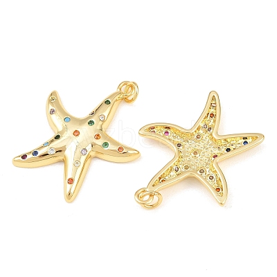 Brass Micro Pave Cubic Zirconia Pendants KK-C162-057G-02-1