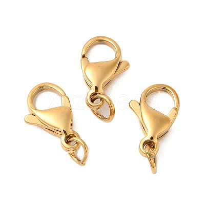 Ion Plating(IP) 304 Stainless Steel Lobster Claw Clasps Hand Polished STAS-AB13-G-02-1