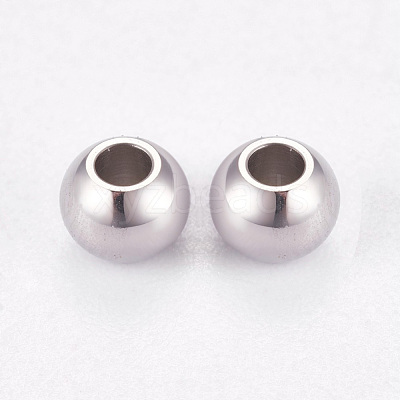 Tarnish Resistant 304 Stainless Steel Smooth Round Spacer Beads X-STAS-M006-01D-1