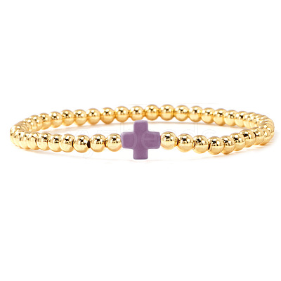 Brass Round Beaded Bracelets for Women SB9067-22-1