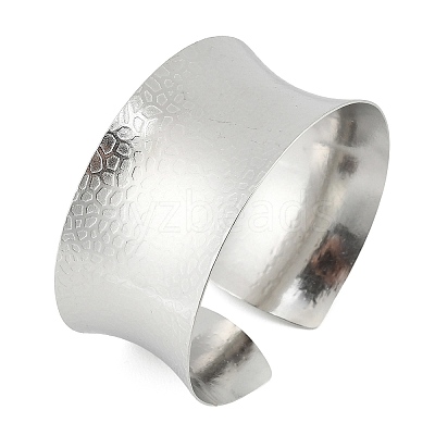 304 Stainless Steel Wide Open Cuff Bangles for Women BJEW-K230-03B-P-1