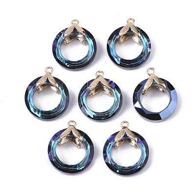 Electroplate Glass Pendants EGLA-N005-001A-1