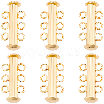 6Pcs Brass Slide Lock Clasps KK-BBC0027-58B-1