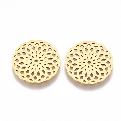 201 Stainless Steel Filigree Joiners Links STAS-T044-18G-1
