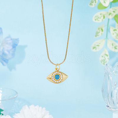 10Pcs 5 Style Eye Brass Micro Pave Cubic Zirconia Charms KK-DC0003-49-1