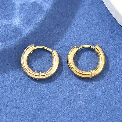 Ion Plating(IP) 304 Stainless Steel Huggie Hoop Earrings X-EJEW-F111B-13mm-G-1