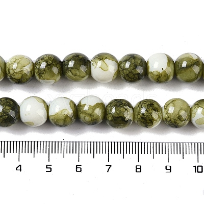 Baking Paint Glass Bead Strands GLAA-H031-01C-14-1