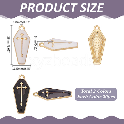 40Pcs 2 Colors Alloy Enamel Pendants ENAM-ME0001-06-1