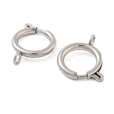Non-Tarnish 304 Stainless Steel Spring Ring Clasps STAS-E104-09D-P-1