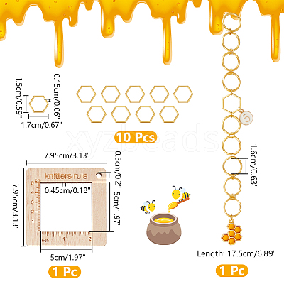 Alloy and  Wooden Sweater Knitting tool AJEW-WH0472-20G-1