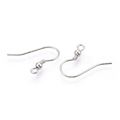 Anti-Tarnish Rhodium Plated 925 Sterling Silver French Hooks with Coil and Ball STER-T007-121P-1