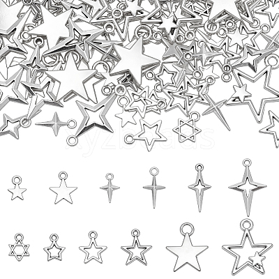 120Pcs 12 Styles Tibetan Style Alloy Pendants TIBE-UN0001-17-1
