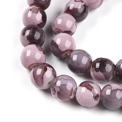 Baking Paint Glass Beads Strands DGLA-N003-8mm-C09-1