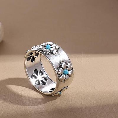 Retro Alloy and Turquoise Finger Rings FS-WGD8EB6-01-1