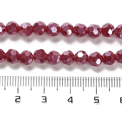 Electroplate Opaque Glass Beads Strands EGLA-A035-P6mm-A16-1