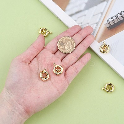 Rack Plating Brass Spring Clasps KK-D399-B-G-NF-1