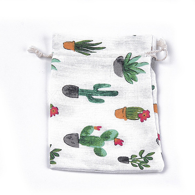 Polycotton(Polyester Cotton) Packing Pouches Drawstring Bags ABAG-T007-02L-1