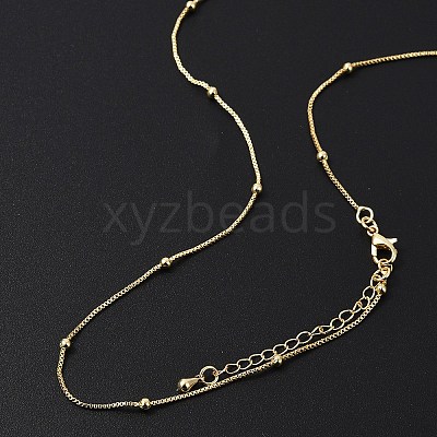 Brass Satellite Chains Necklaces for Women NJEW-D302-33G-1