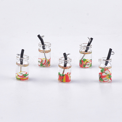 Glass Bottle Pendants CRES-N017-06A-1