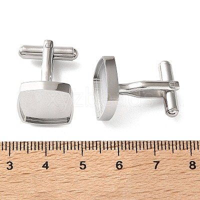 Sqaure 304 Stainless Steel Cufflink Settings SA-CBAC007-01P-1