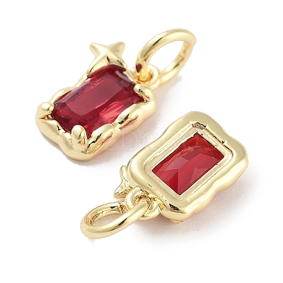 Brass Micro Pave Cubic Zirconia Charms KK-C051-10G-06-1