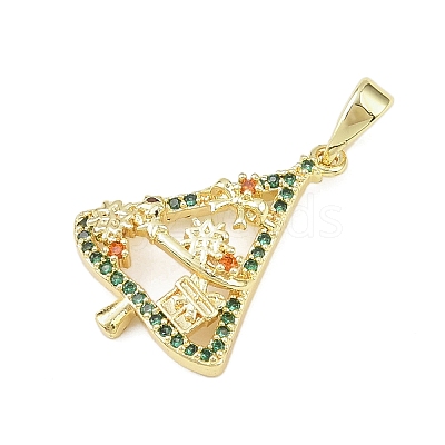 Christmas Brass Micro Pave Cubic Zirconia Pendants LS-KK-H518-03C-G-1