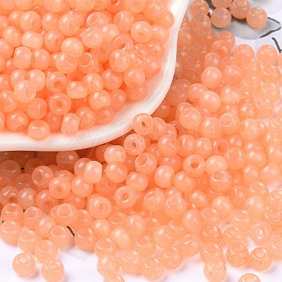 6/0 Imitation Jade Glass Seed Beads SEED-T006-04A-06-1