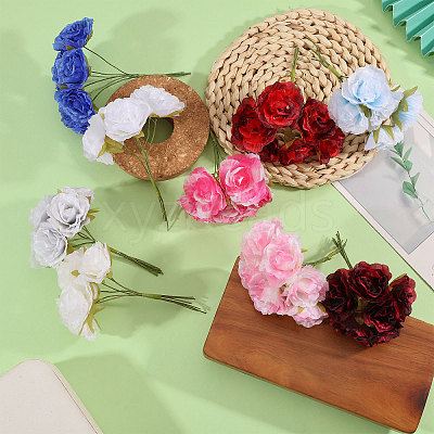 9Pcs 9 Colors Silk Cloth Artificial Flower AJEW-CA0005-10-1