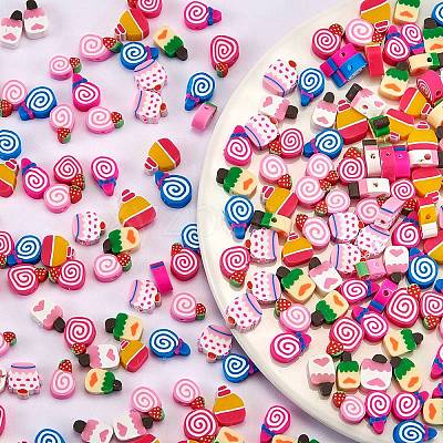 320Pcs 8 Styles Handmade Polymer Clay Beads CLAY-SZ0001-81-1