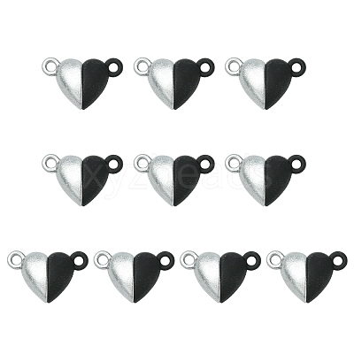 10 Sets Alloy Heart Magnetic Clasps FIND-FS0003-25-1
