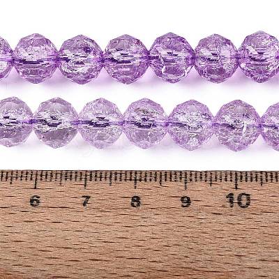 Crackle Transparent Glass Beads Strands GLAA-N063-10mm-13-1