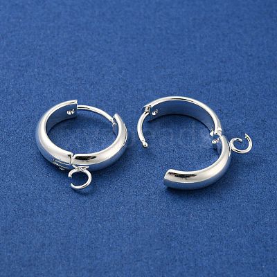201 Stainless Steel Huggie Hoop Earring Findings STAS-P283-01W-S-1