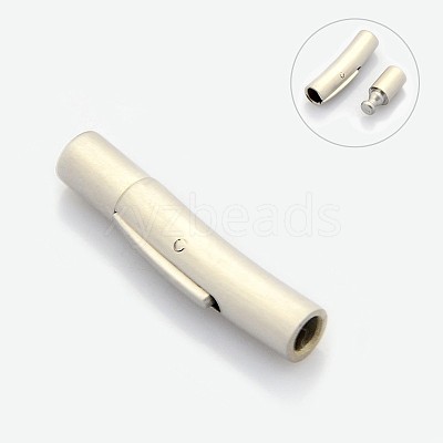 Tarnish Resistant Mixed Styles Column 304 Stainless Steel Bayonet Necklace Clasps STAS-I013-3mm-B-1