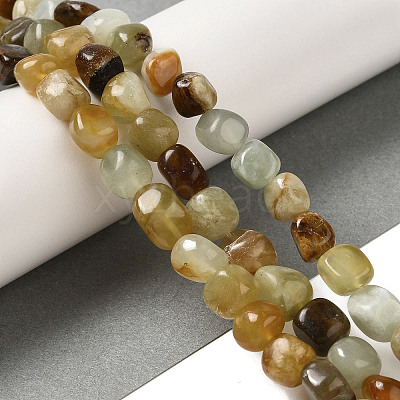 Natural Xiuyan Jade Beads Strands G-B078-D19-01-1