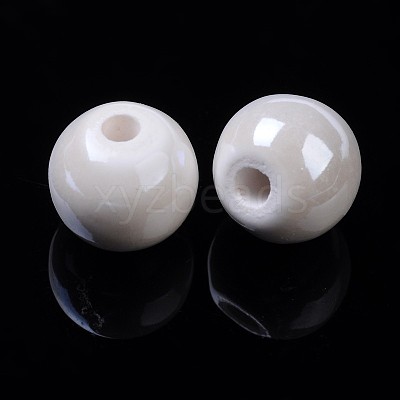 Glazed Porcelain Round Beads PORC-S489-10mm-01-1