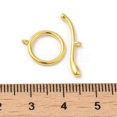 Rack Plating 925 Sterling Silver Toggle Clasps STER-G038-03G-1
