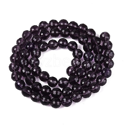 Transparent Glass Bead Strands GLAA-R095-8mm-40-1