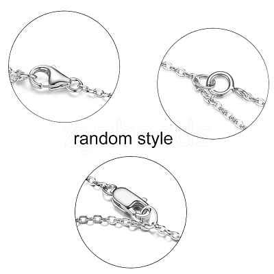 Rhodium Plated 925 Sterling Silver Ball Chain Necklaces JN952A-1