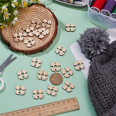 120Pcs MDF Buttons BUTT-BC0001-18-1