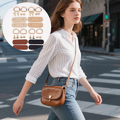 4 Bags 4 Colors PU Leather Purse Suspension Clasps FIND-CL0001-59-1