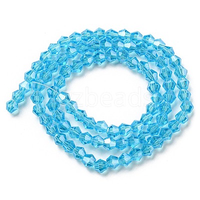 Transparent Electroplate Glass Beads Strands GLAA-F029-4mm-C19-1