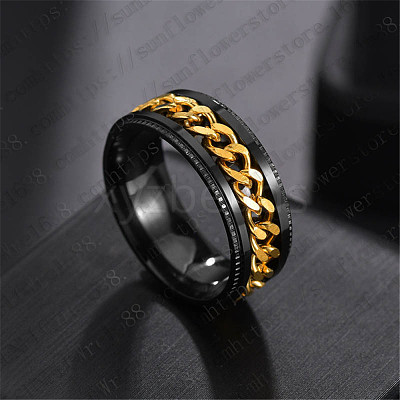 Stainless Steel Chains Rotating Finger Ring PW-WG67706-35-1