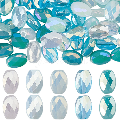 3Strands Electroplated Glass Beads Strands EGLA-SC0001-72-1