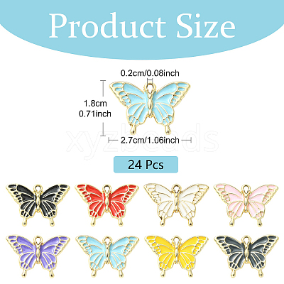 24Pcs UV Plating Alloy Enamel Pendants FIND-YW0010-83-1