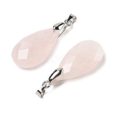 Natural Rose Quartz Pendants G-L614-D03-P02-1
