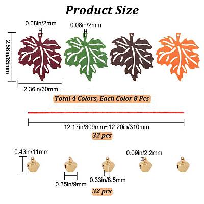 Autumn DIY Maple Leaf Tree Felt Hanging Ornaments DIY-WH0407-04-1